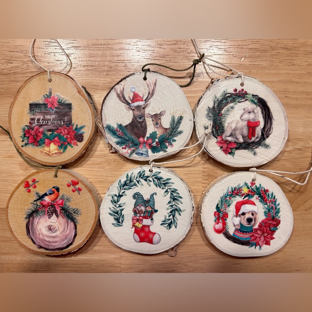 Birch disc ornaments- Made in Maine